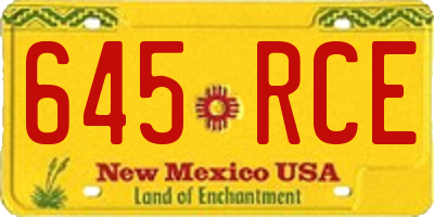 NM license plate 645RCE