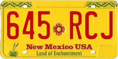 NM license plate 645RCJ