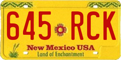 NM license plate 645RCK