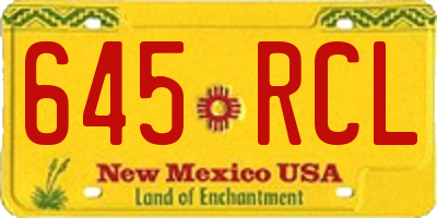 NM license plate 645RCL