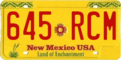NM license plate 645RCM