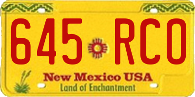 NM license plate 645RCO