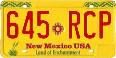 NM license plate 645RCP