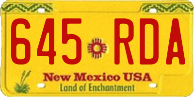 NM license plate 645RDA