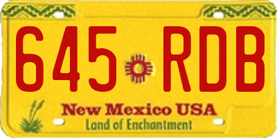 NM license plate 645RDB