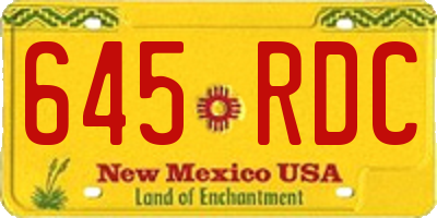 NM license plate 645RDC