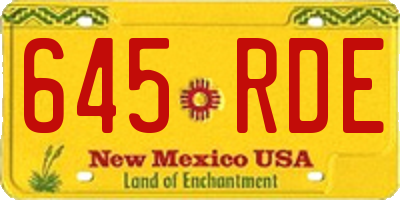 NM license plate 645RDE