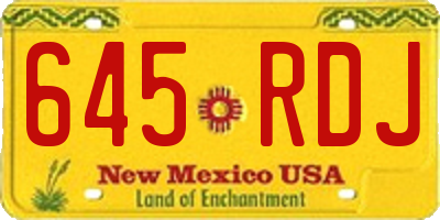 NM license plate 645RDJ