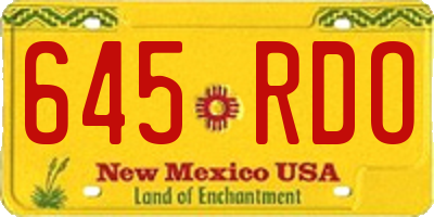NM license plate 645RDO