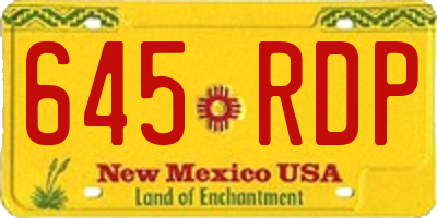 NM license plate 645RDP