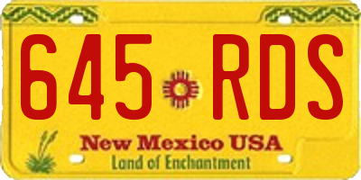 NM license plate 645RDS