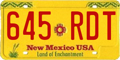 NM license plate 645RDT