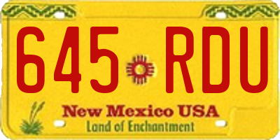 NM license plate 645RDU