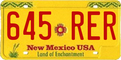 NM license plate 645RER