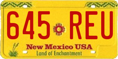 NM license plate 645REU