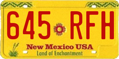 NM license plate 645RFH