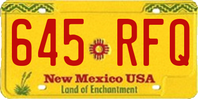 NM license plate 645RFQ