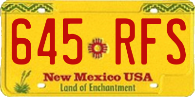 NM license plate 645RFS