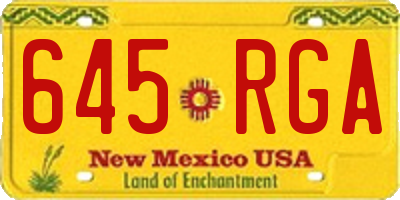 NM license plate 645RGA