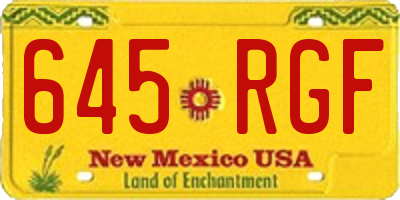 NM license plate 645RGF