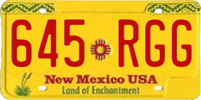 NM license plate 645RGG