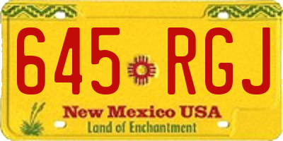NM license plate 645RGJ