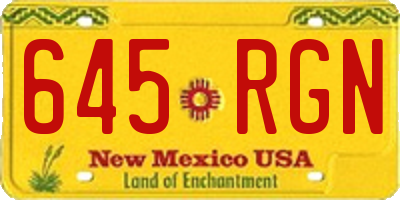 NM license plate 645RGN