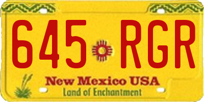 NM license plate 645RGR