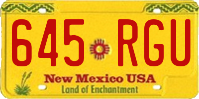 NM license plate 645RGU