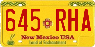 NM license plate 645RHA