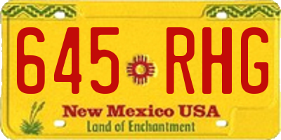 NM license plate 645RHG