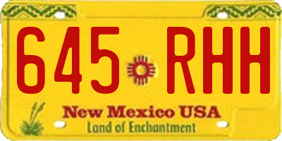 NM license plate 645RHH