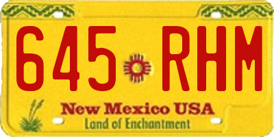 NM license plate 645RHM