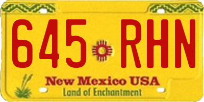NM license plate 645RHN