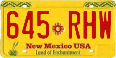 NM license plate 645RHW