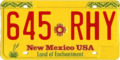NM license plate 645RHY