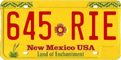 NM license plate 645RIE