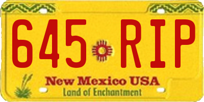 NM license plate 645RIP