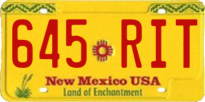 NM license plate 645RIT