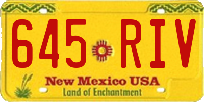NM license plate 645RIV