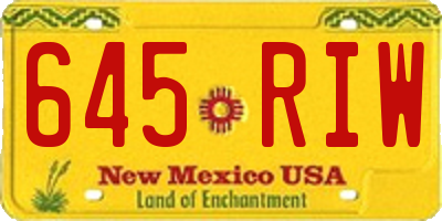 NM license plate 645RIW