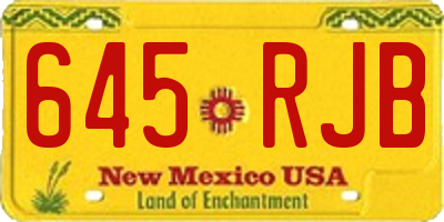 NM license plate 645RJB