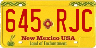 NM license plate 645RJC