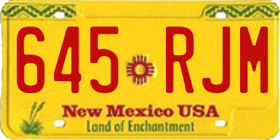 NM license plate 645RJM