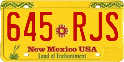 NM license plate 645RJS