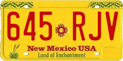 NM license plate 645RJV