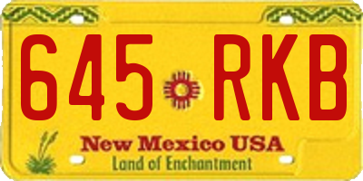 NM license plate 645RKB