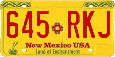 NM license plate 645RKJ