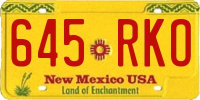 NM license plate 645RKO