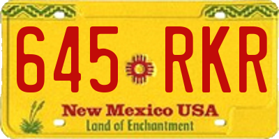 NM license plate 645RKR